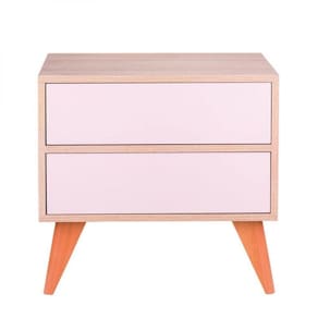 Mesa de Cabeceira com Portas Bréscia Carvalho e Rosa Claro