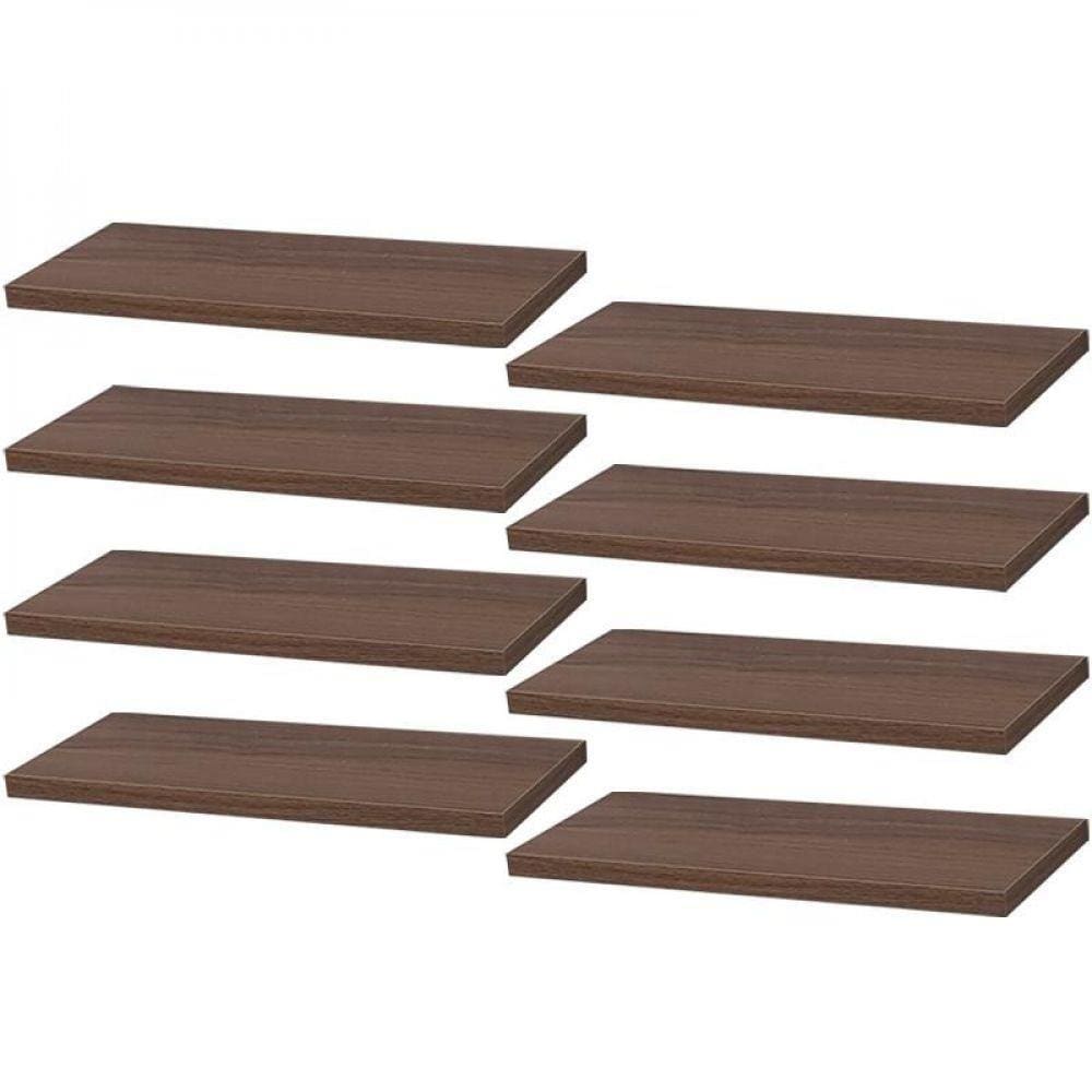 Kit 8 Prateleiras 30 x 15cm Nogal Suporte Invisível