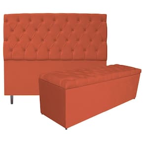 Cabeceira e Calçadeira Liverpool 195 Cm King Size Terracota
