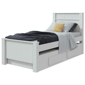 Cama Solteiro Athenas Plus com Auxiliar Lopas - Branco - ByMobille