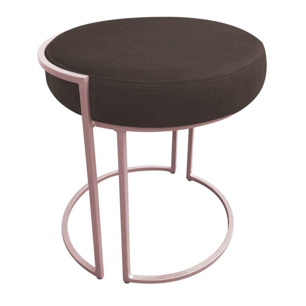 Puff Love Suede Base Rose D´rossi Marrom