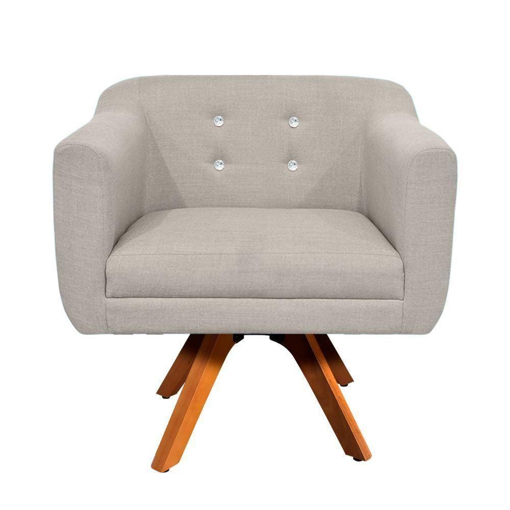 Kit 01 Namoradeira E 02 Poltronas Julia Linho fino Bege A27