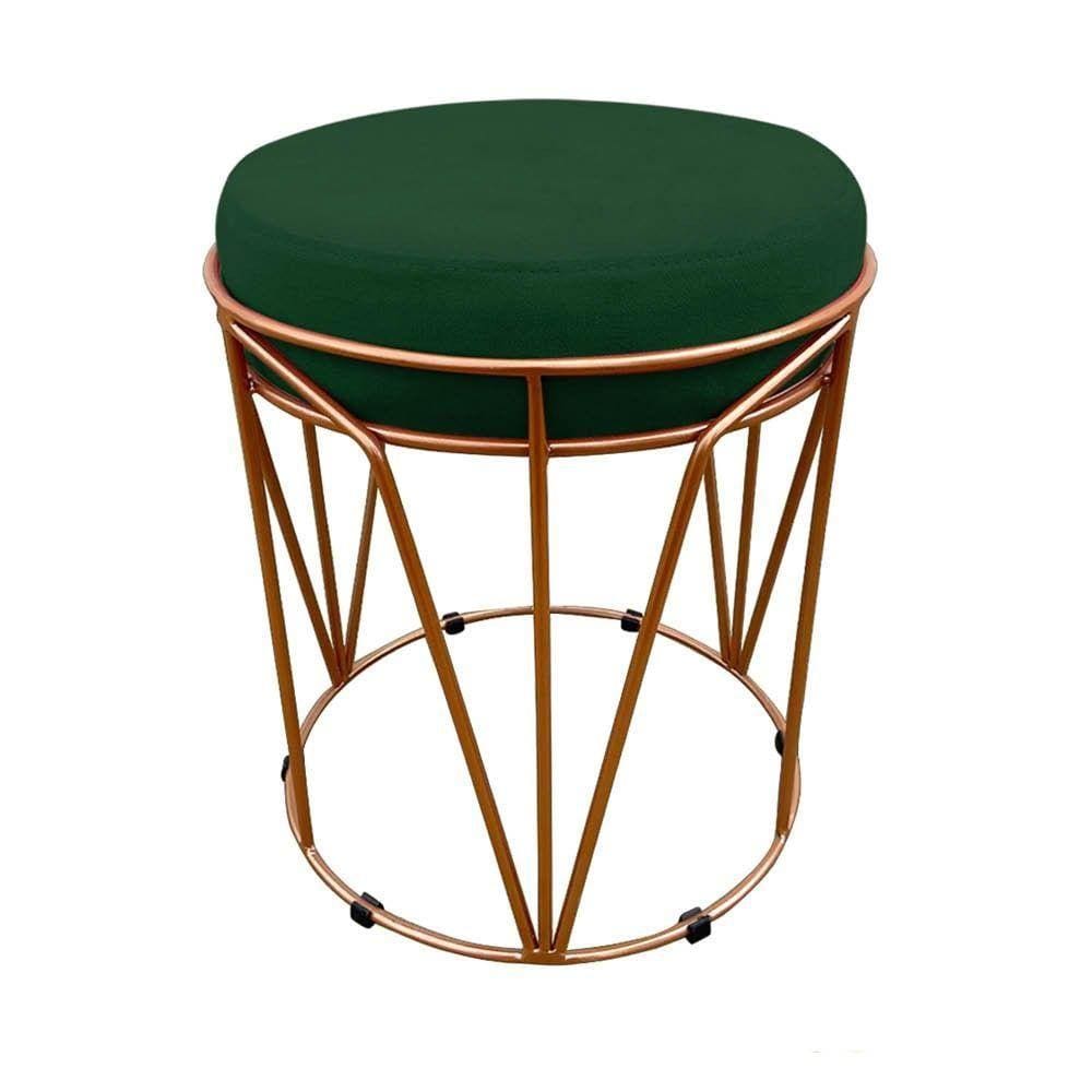 Puff Babu Suede Base Cobre D´rossi Verde