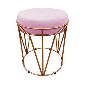Puff Babu Suede Base Cobre D´rossi Rosa Bebê