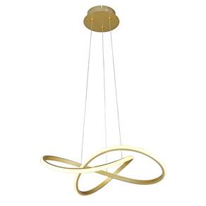 Pendente Fluire Dourado LED 30W 3000K Bivolt SB001 Bella