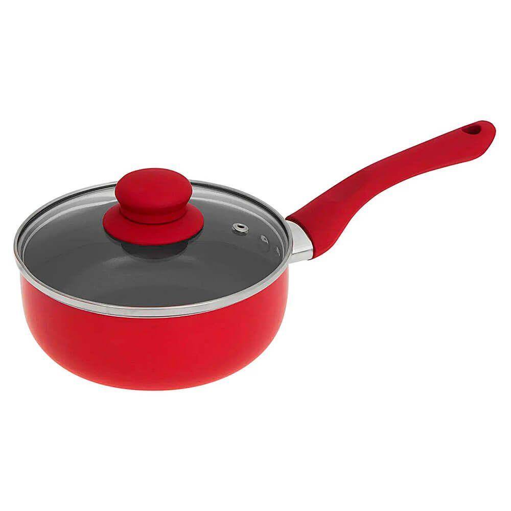 Panela Antiaderente Revestimento Cerâmica Sevilla 16cm - Casambiente - Vermelho