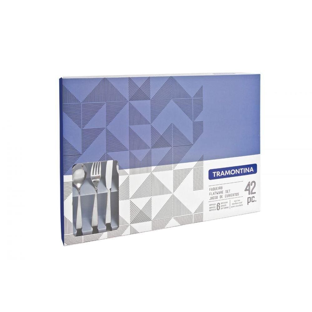 Faqueiro Cosmos 42 Peças Aço Inox Brilho Tramontina