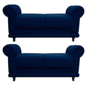 Kit 02 Recamier Barcelona Suede Azul Marinho