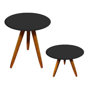 Conjunto Mesa Lateral e Mesa De Centro Preto D´rossi
