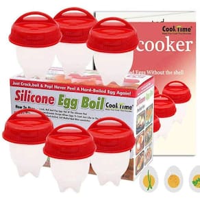 Kit 6 Copos Silicone Ovos Cozido Fogão Duro Cozinha Copo Ovo