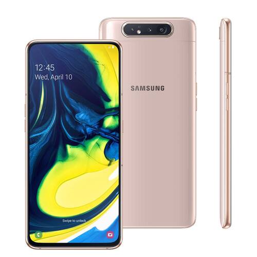 imagem-Smartphone Samsung Galaxy A80 Rose 128GB com Dual Chip, Tela Infinita de 6.7", 4G, Câmera Tripla Rotativa, Android 9.0 e Processador Octa-Core
