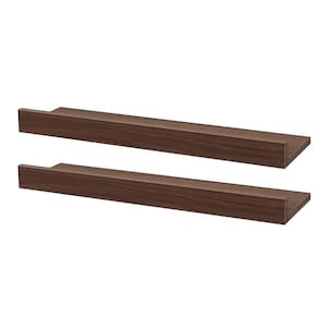 Kit 2 Prateleiras Porta Quadros 30 x 15cm Nogal Suporte Invisível