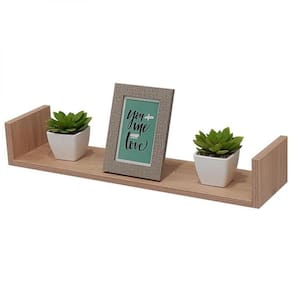 Prateleira em U 90X20cm Carvalho com Suporte Invisível