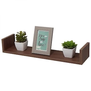 Prateleira em U 90X25cm Nogal com Suporte Invisível