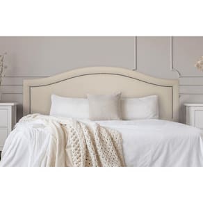 Cabeceira Casal Curva 140x60cm Courino Off White - Fumê