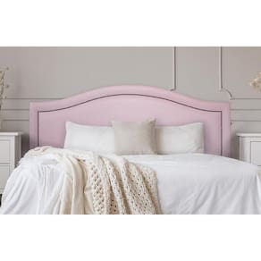 Cabeceira Casal Curva 140x60cm Courino Rosa - Tachas Fumê