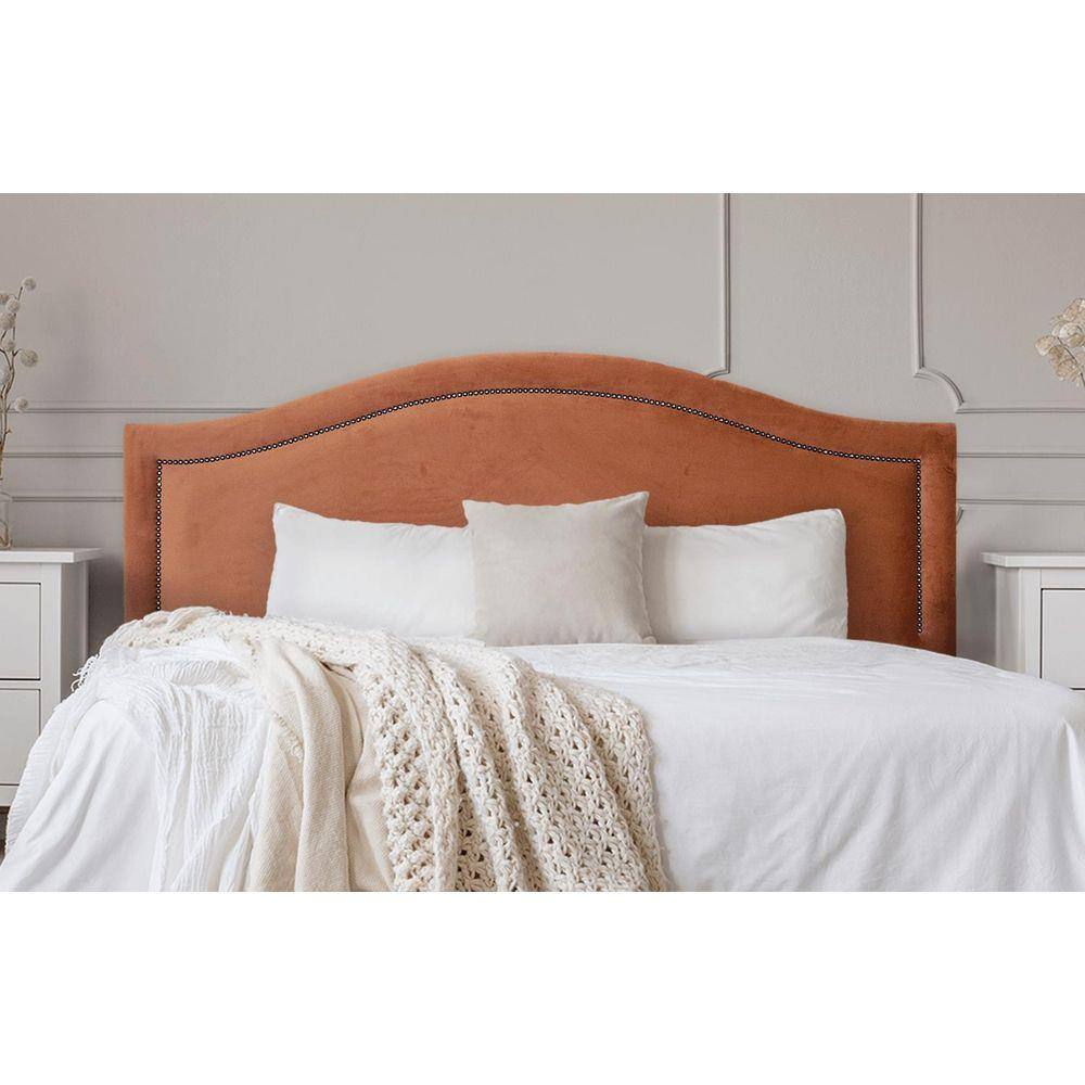Cabeceira King Curva 193x60cm Veludo Terracota - Fumê