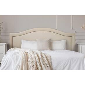 Cabeceira Queen Curva 160x60cm Suede Off White - Prata