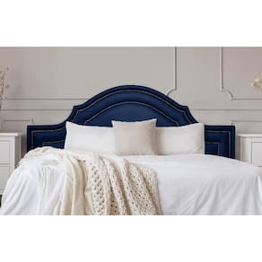 Cabeceira King Provençal Dupla 193x60 Courino Azul - T. Fumê