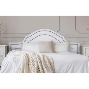 Cabeceira King Provençal Dupla 193x60 Courino Branco - Fumê