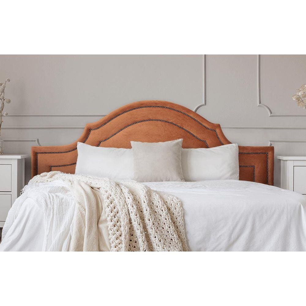 Cabeceira King Provençal Dupla 193x60 Veludo Terracota