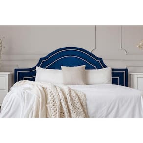 Cabeceira Queen Provençal Dupla 160x60 Suede Azul - T. Prata
