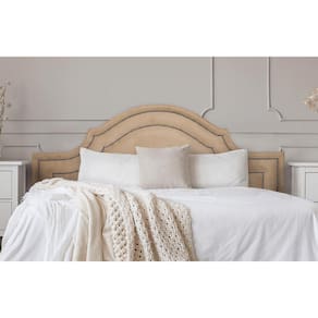 Cabeceira Queen Provençal Dupla 160x60 Suede Bege - T. Fumê