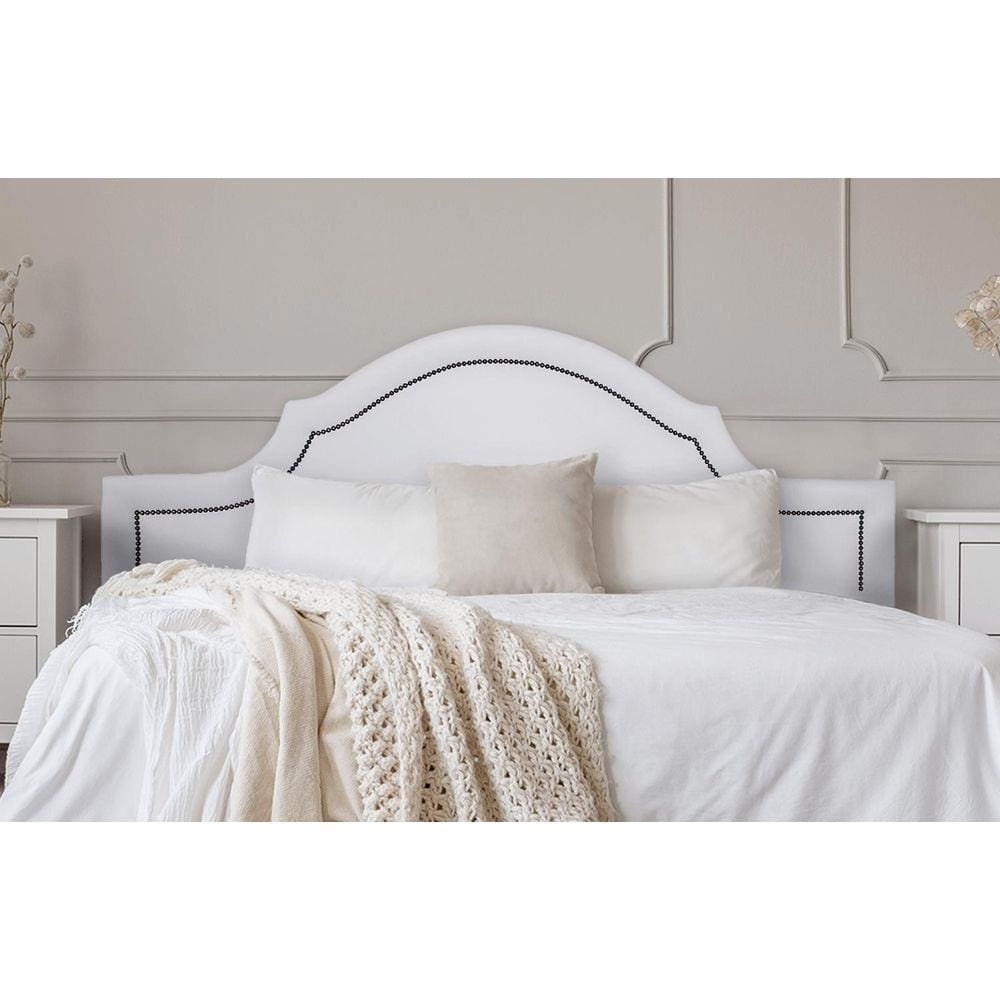 Cabeceira King Provençal 193x60cm Courino Branco - T. Fumê