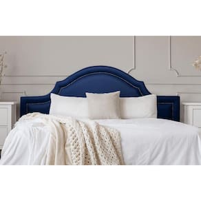 Cabeceira Queen Provençal 160x60cm Courino Azul - T. Fumê