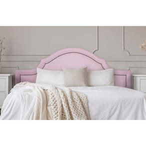 Cabeceira Queen Provençal 160x60cm Courino Rosa - T. Fumê