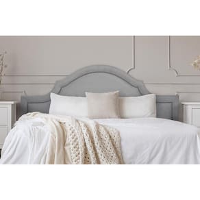 Cabeceira Queen Provençal 160x60cm Suede Cinza - Tachas Fumê