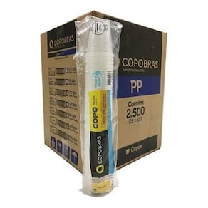 Copo Descartável Branco 200ml Copobras - Caixa c/2500 unids
