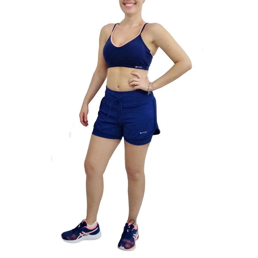 Short Trinys Flat 2 Em 1 Poliamida Feminino