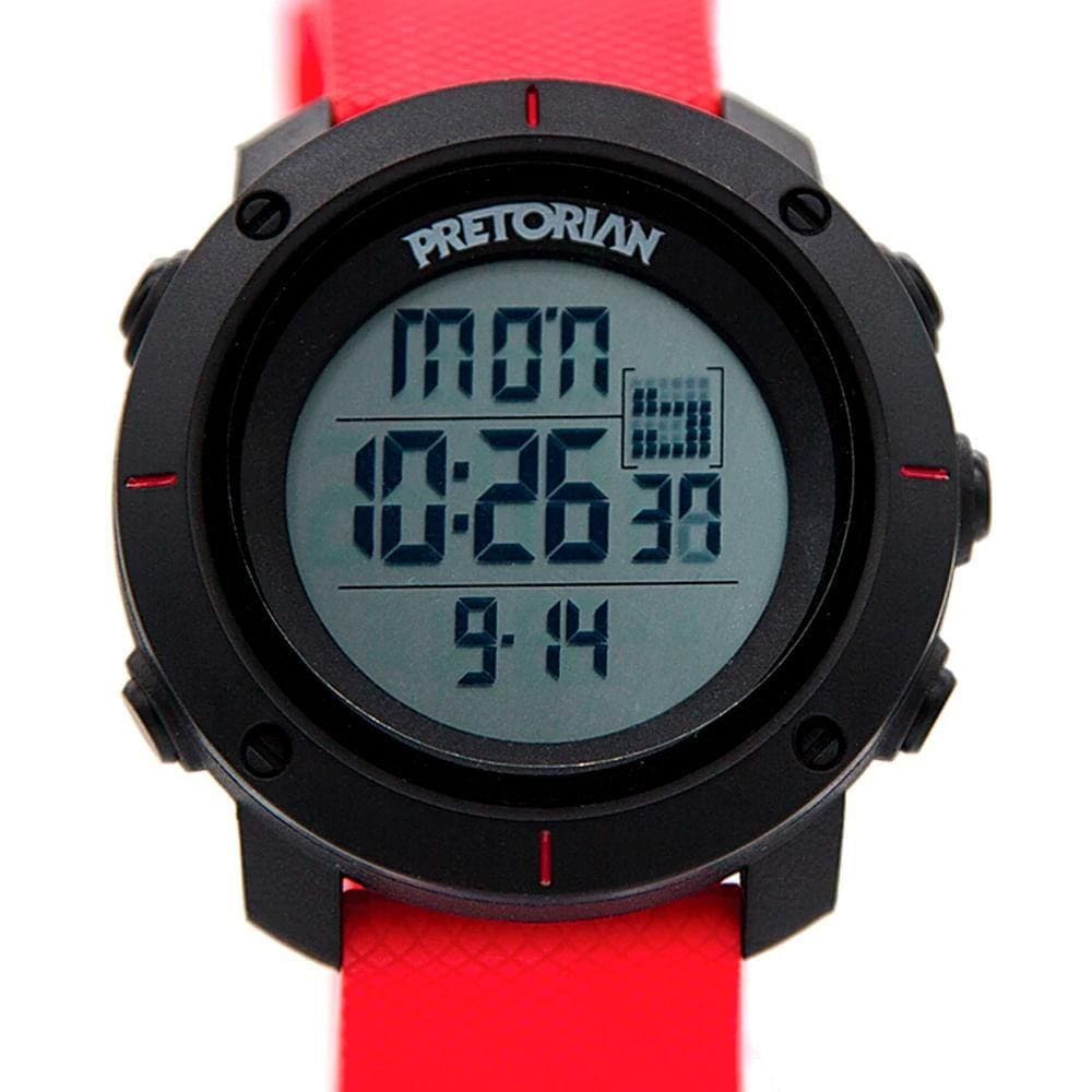 Relógio Masculino Digital Preto com Vermelho Pretorian - WPRT-30-4