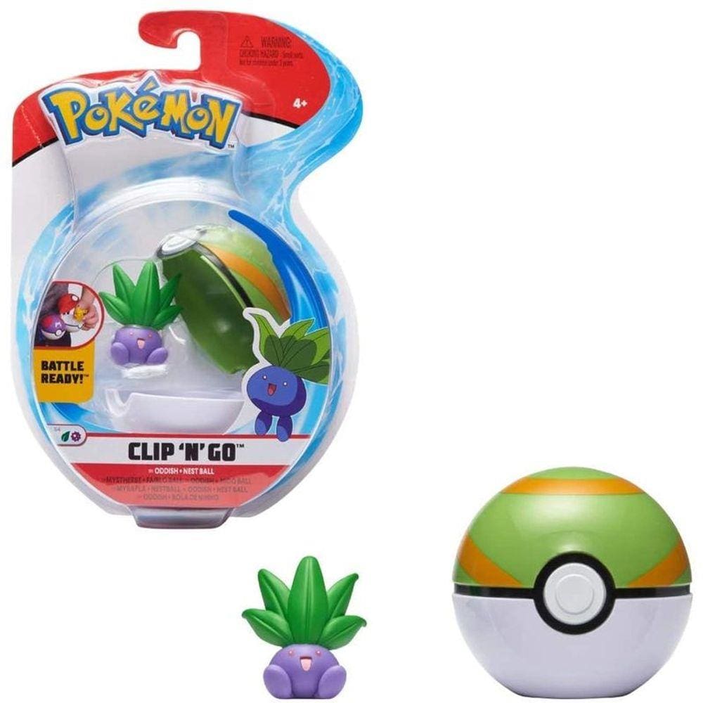 Boneco Pokemon Oddish e Pokebola Nest - 2606 sunny brinquedos em