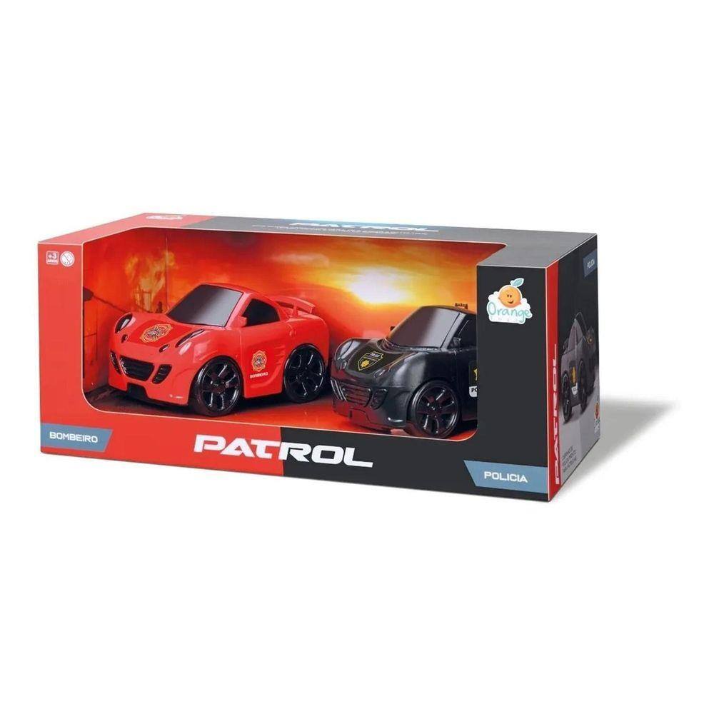 Kit De Carrinho De Polica E Bombeiro Patrol - Orange Toys