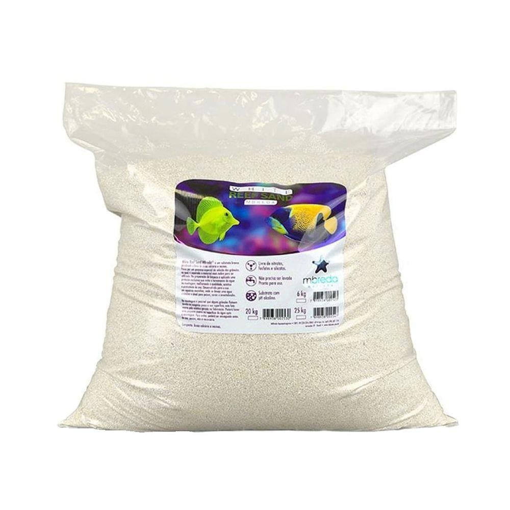 Mbreda White Reef Sand 20kg Substrato Branco Aquário Marinho