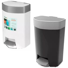 Lixeira Plástica Luxo Tampa Pedal 12 Litros Cozinha Prat-K