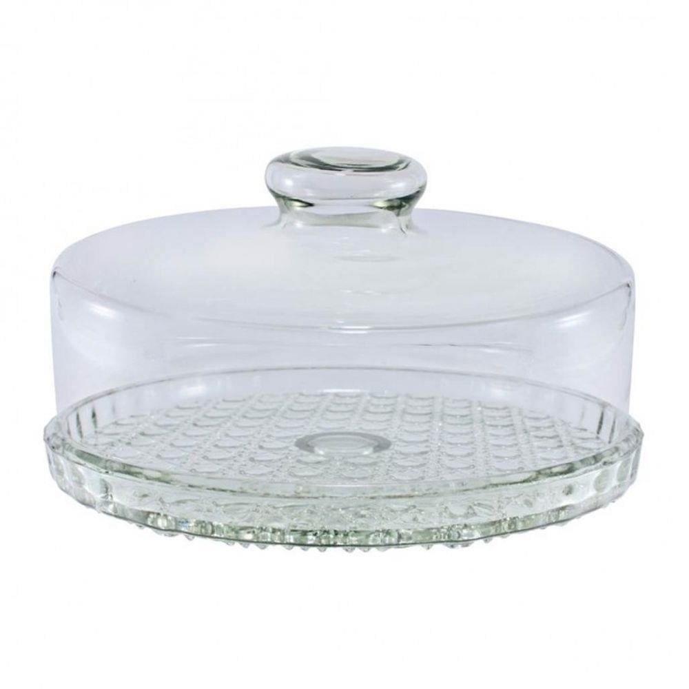 Boleira Vidro Prato Para Bolo Colonial Grande 28cm