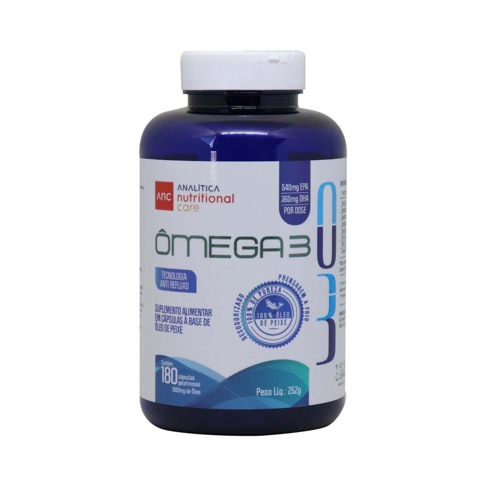 Ômega 3 ANC com EPA e DHA 180 Cápsulas Premium Anti-Refluxo