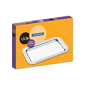 Bandeja Retangular Tramontina Ciclo em Aço Inox 42x30 cm Tramontina