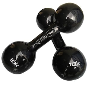 Par de Halteres Bola Cotonete Ahead Sports Preto 10KG
