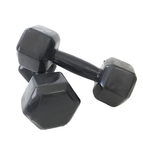 Par de Halter Dumbell Sextavado Revestido Ahead Sports 7 kg Preto