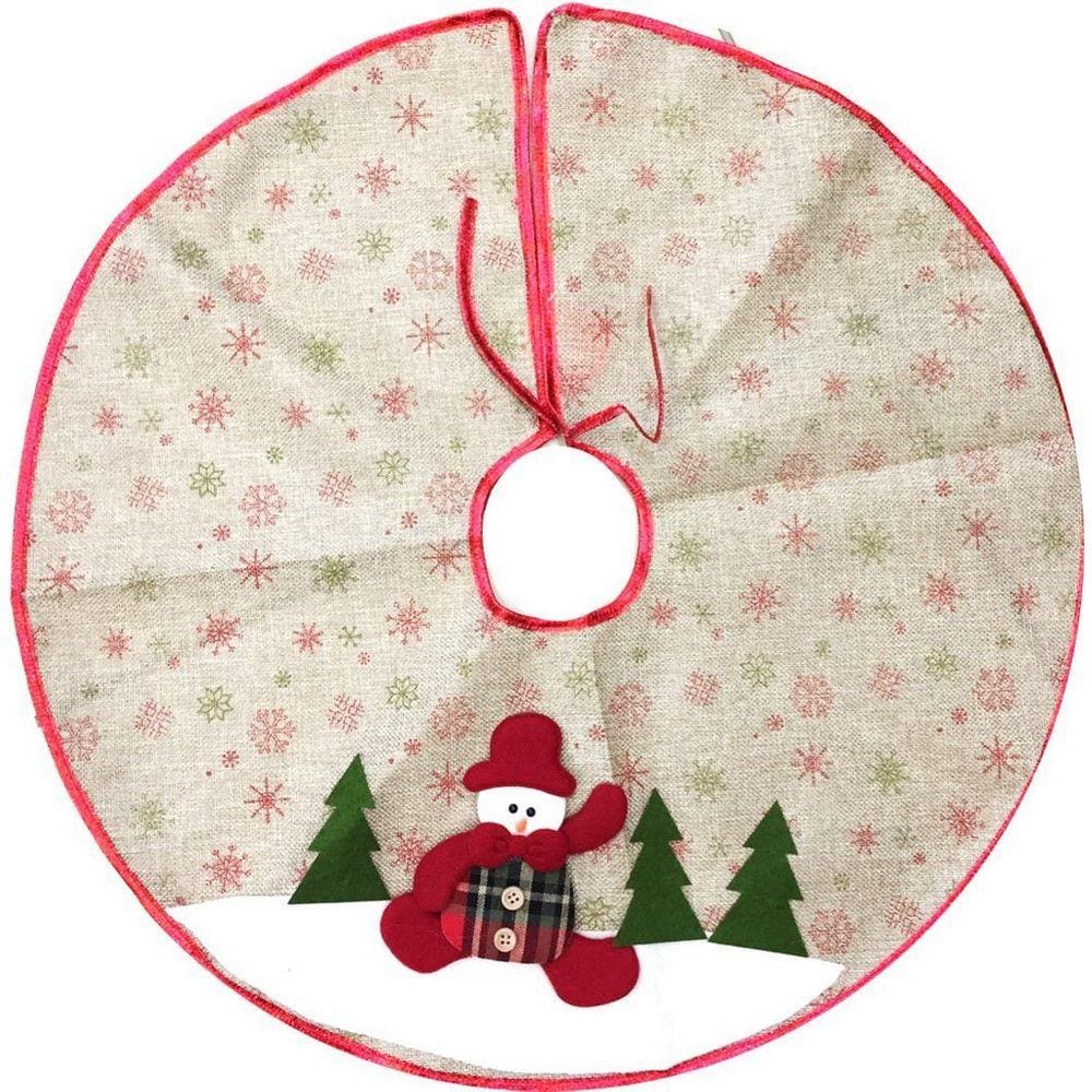 Saia para Árvore de Natal Decorada Rústica Boneco de Neve 60cm - Master Christmas
