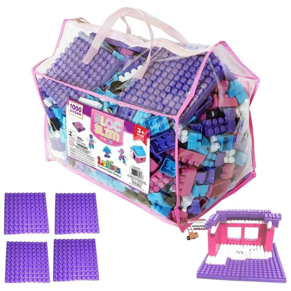 Brinquedo Infantil Blocos De Montar 180 Lego Grande + Bolsa