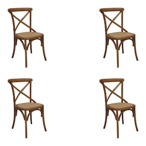 Kit 4 Cadeiras Sala de Jantar Cozinha Danna Rattan Bétula