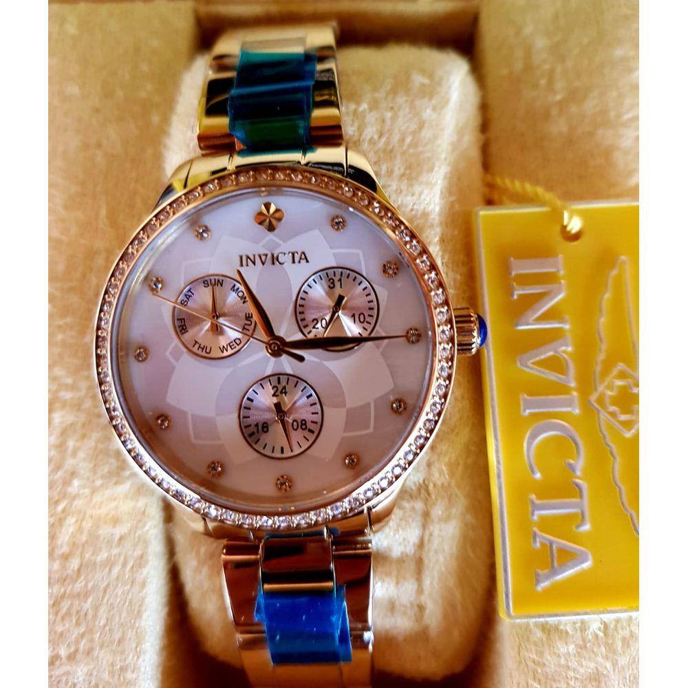 invicta feminino dourado
