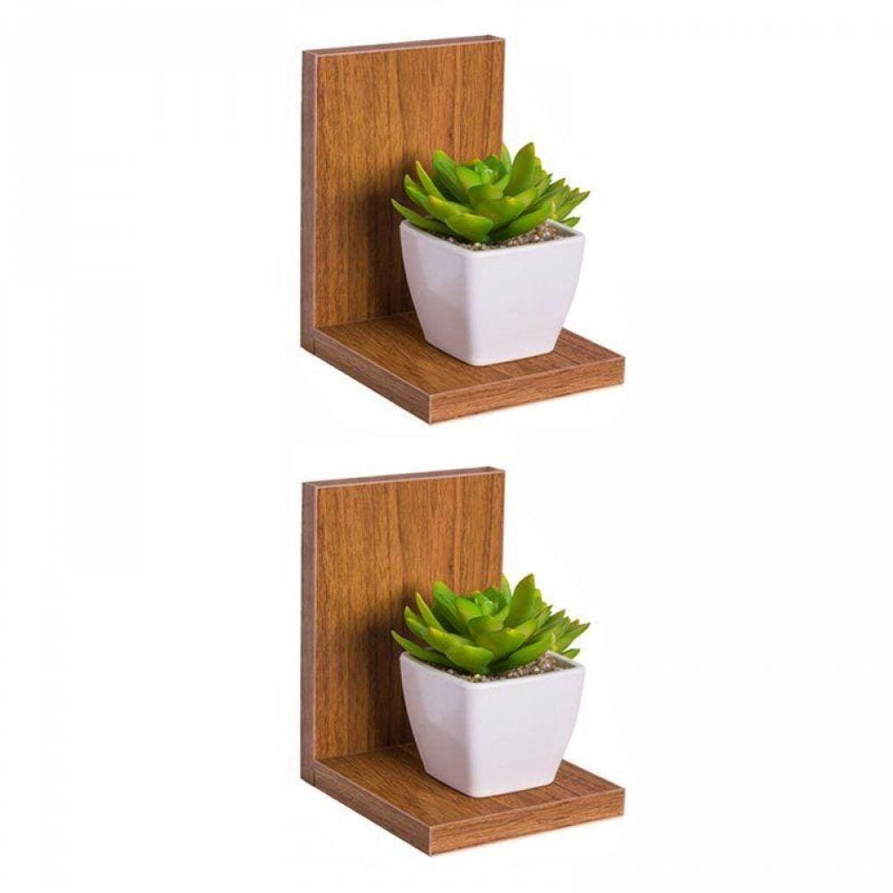 Kit 2 Prateleiras Buzios 15 X 12cm Freijó