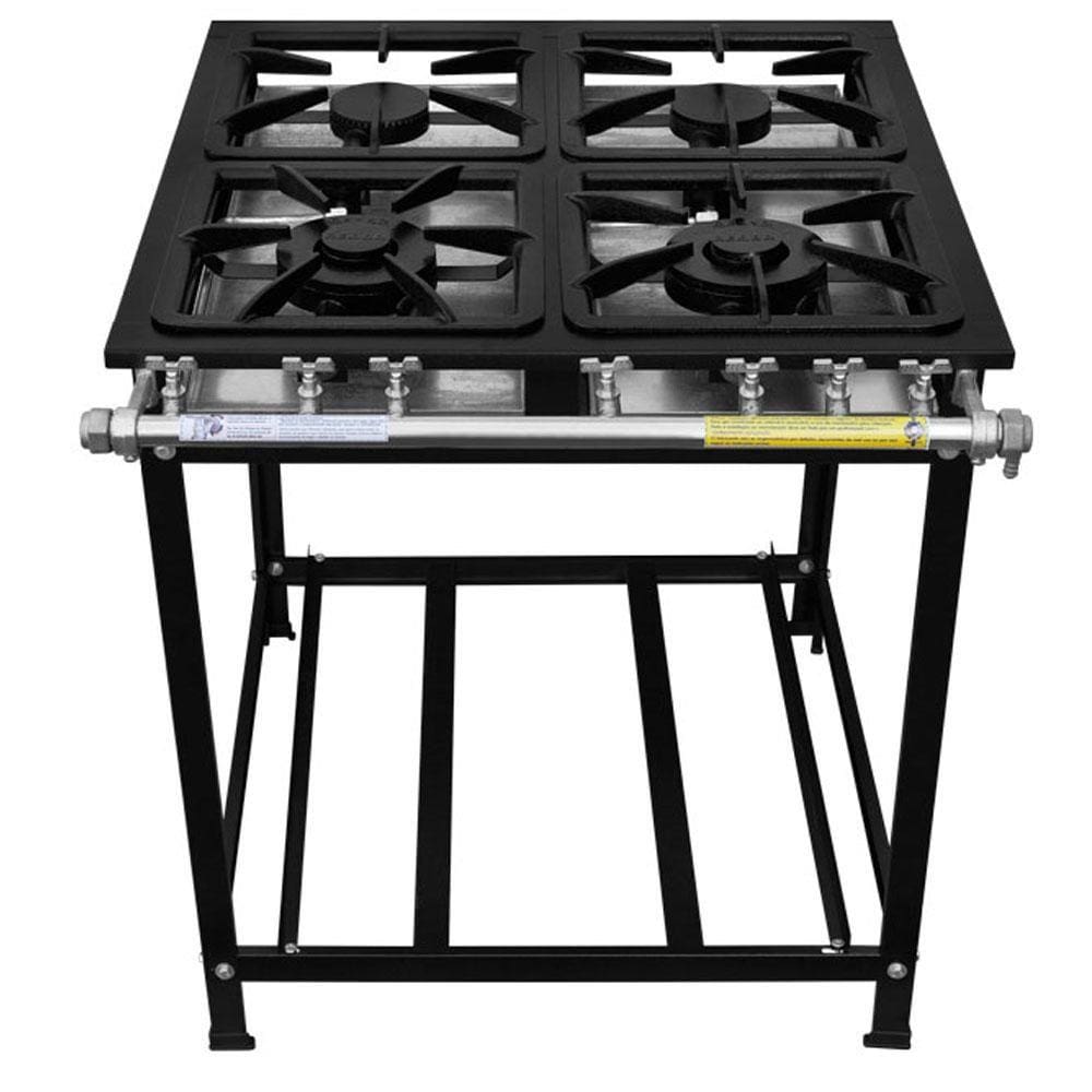 Fogão Serv Kenok 4 Bocas 2 Duplas Baixa Pressão FBSE4B.820