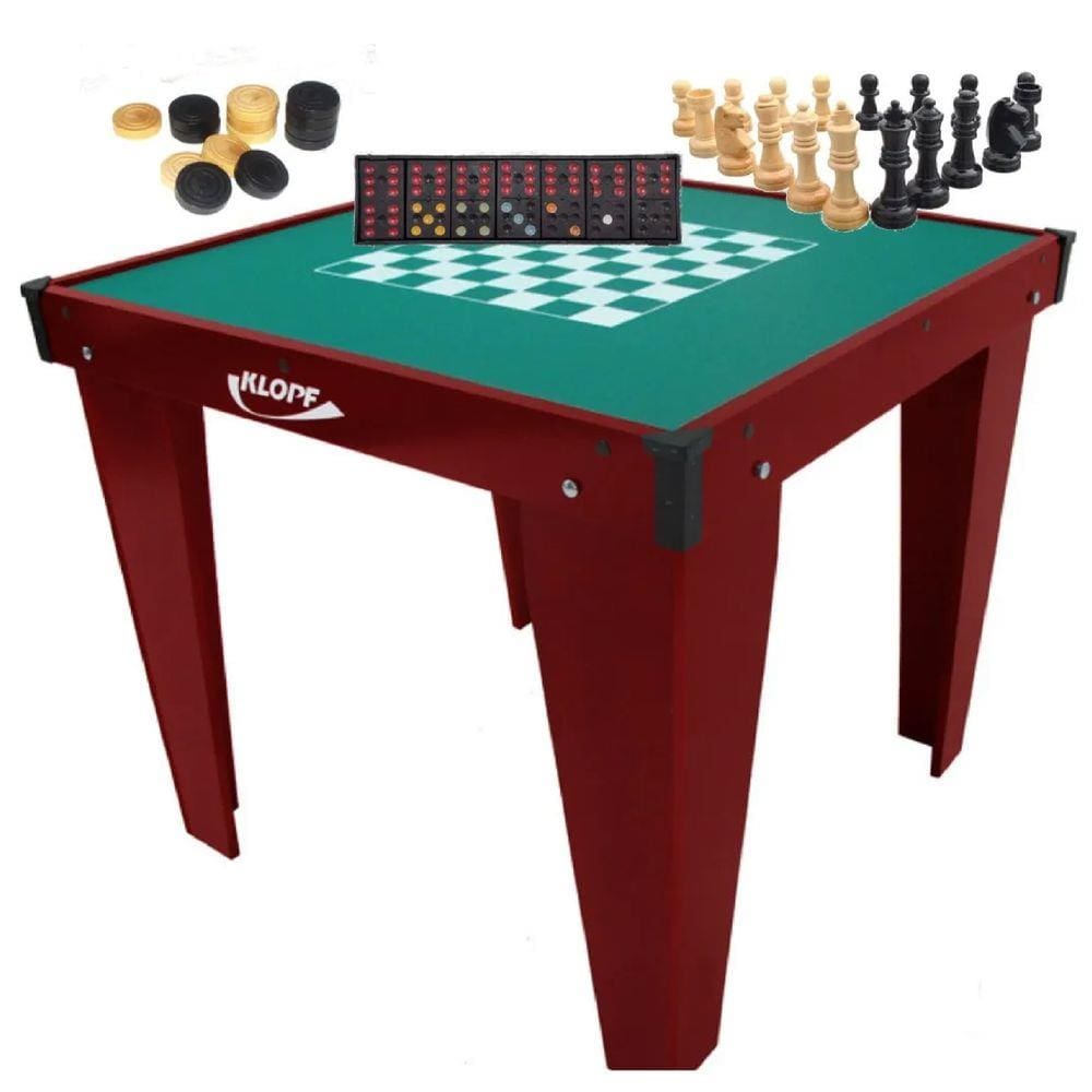 Mesa Completa Com Damas, Dominó E Xadrez Cód. 1078119116